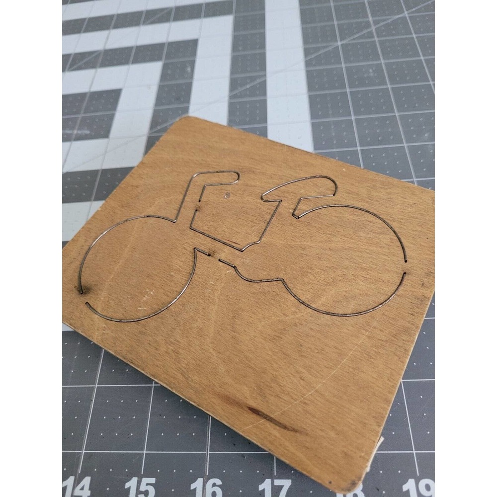 ELLISON Die Cut bicycle Vintage Scrapbook Educational - 5"X6" Wooden Block